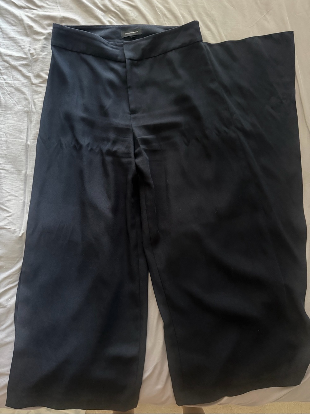 Club Monaco Navy Wide-Leg Trousers